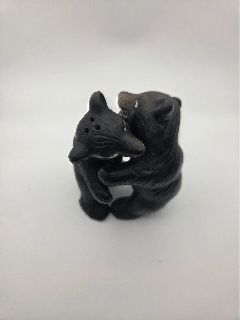 Vintage MCM- Ceramic Hugging bear shakers complete- Japan